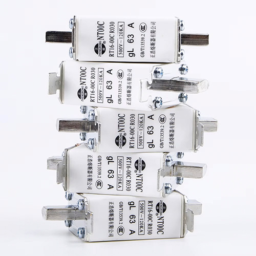 Kustom Grosir Tegangan Rendah NT00C AC Fuse Link Pisau Pisau Kecil Kapasitas Pemecah Tinggi Tembaga 100A CE